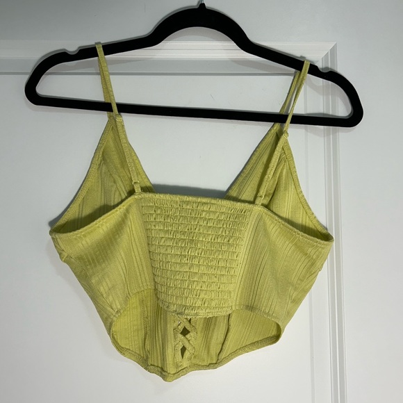 Green Corset Style Crop Top - Picture 2 of 3